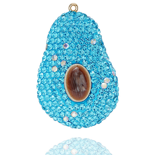 Purple rhinestone avocado handmade jewelry rhinestone avocado car pendant girl gift ins style accessories