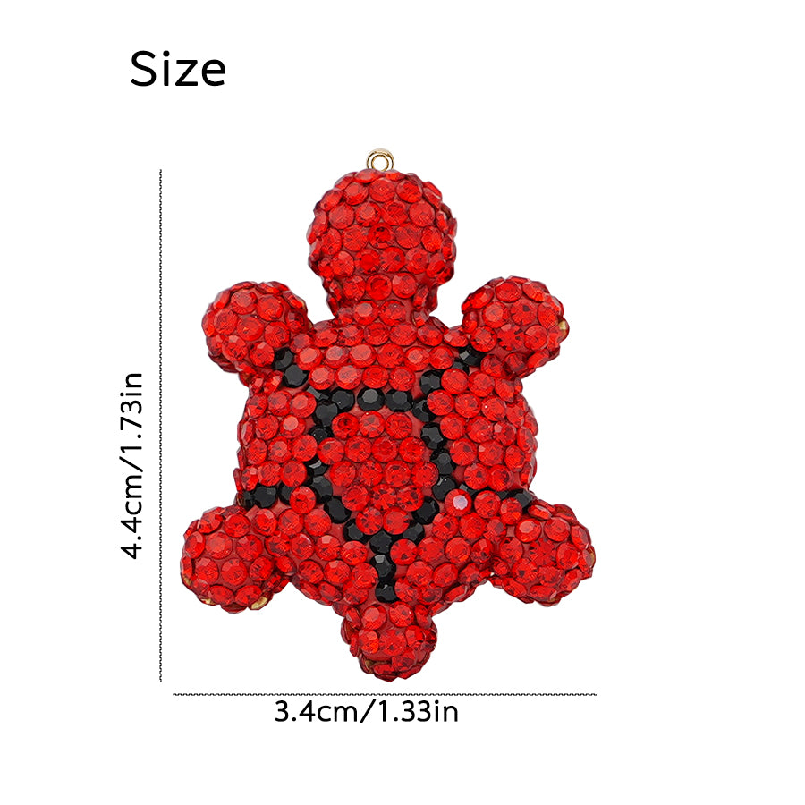 3D Water Diamond Turtle Pendant - Cute Mini Turtle Pendant for Backpacks, Keychains, and Car Decorations Sparkling Turtle Pendant - Handmade Crystal Animal Pendant for DIY Accessories and Gifts