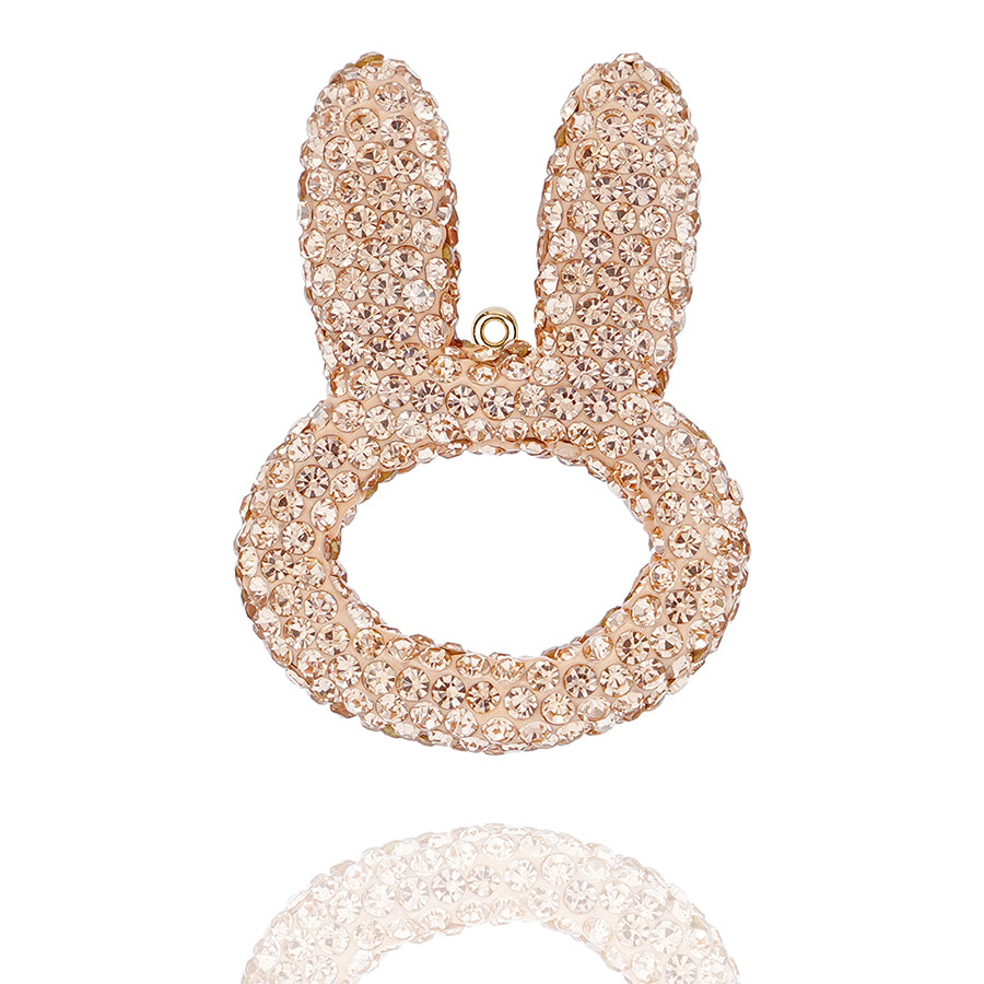 3D rhinestone rabbit ear accessory - a cute rabbit pendant suitable for decorating cars, backpacks, and keychains. Sparkling rabbit ear pendant - handmade crystal accessory suitable for DIY fashion and gifts