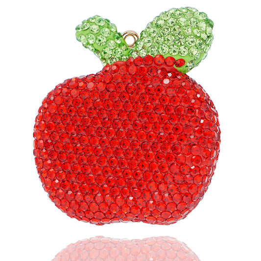 DIY rhinestone apple jewelry, creative car hanging accessories, keychains, three-dimensional diamond inlaid fruit shaped clothing accessories