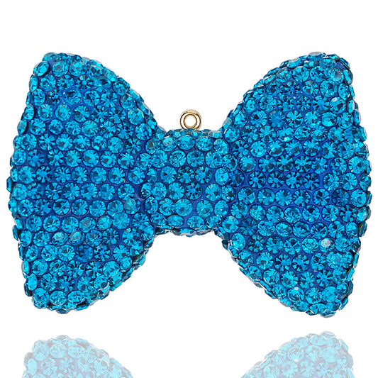 rhinestone bow pendant -3D  DIY crystal bow pendant, suitable for sparkling bow pendants in cars, backpacks, and keys - handmade rhinestone accessories, suitable for fashion and gift ties
