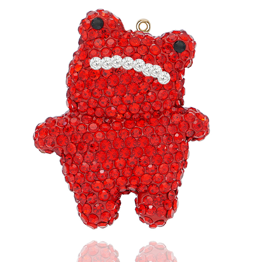 Arrogant Frog Handmade Crystal Water Diamond Frog Symbol - Backpack/Keychain/Car DIY Craft Decoration (7 options) Sparkling Resin Frog Pendant with Gem Decoration - Customizable DIY Gift Accessories Proud Frog Crystal