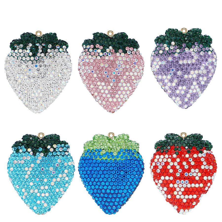 Creative Crystal 3D Strawberry Shape DIY Cute Water Diamond New Fruit Resin Stationery Accessories