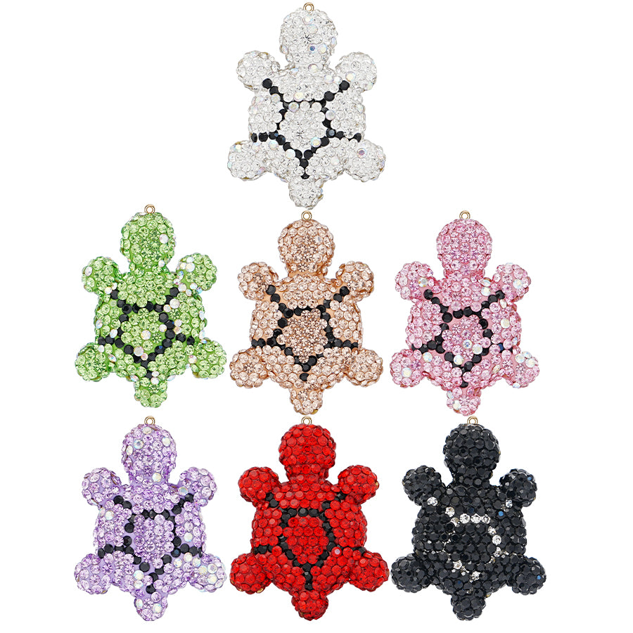 3D Water Diamond Turtle Pendant - Cute Mini Turtle Pendant for Backpacks, Keychains, and Car Decorations Sparkling Turtle Pendant - Handmade Crystal Animal Pendant for DIY Accessories and Gifts