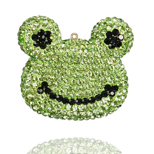 Frog accessories, clothing accessories, three-dimensional frog inlaid with diamond crystals, exquisite personalized and cute accessories