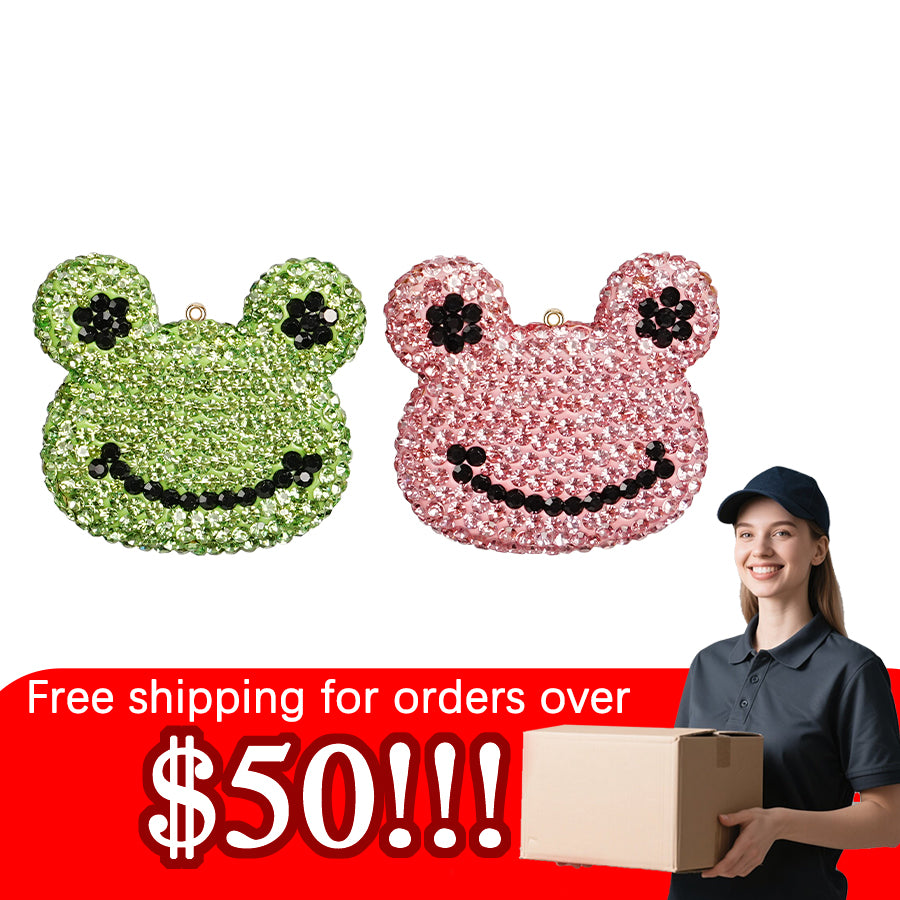 Frog accessories, clothing accessories, three-dimensional frog inlaid with diamond crystals, exquisite personalized and cute accessories