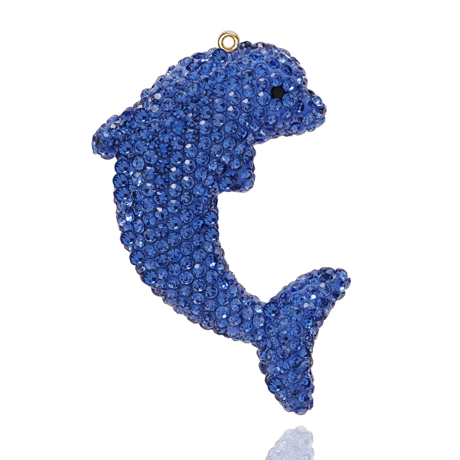 Crystal Dolphin Animal Ocean DIY Accessories Pendant Decorative Clothing Accessories Exquisite 3D Diamond Inlaid Dolphin Accessories Mini Imitation Crystal Dolphin