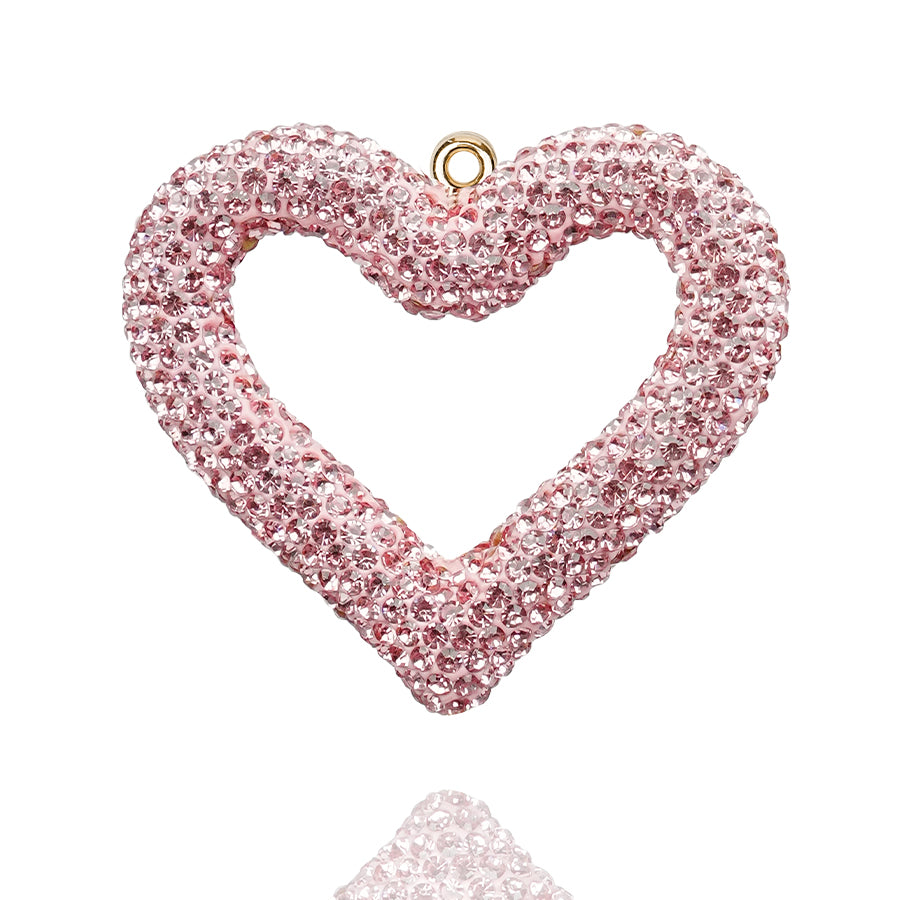 Heart shaped rhinestone accessories, high-quality full diamond inlaid hollow heart shaped accessories, high aesthetic value accessories, exquisite three-dimensional inlaid diamond hollow heart