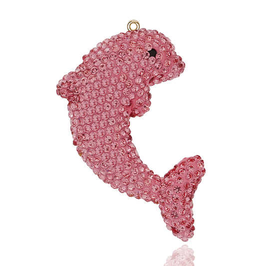 Crystal Dolphin Animal Ocean DIY Accessories Pendant Decorative Clothing Accessories Exquisite 3D Diamond Inlaid Dolphin Accessories Mini Imitation Crystal Dolphin
