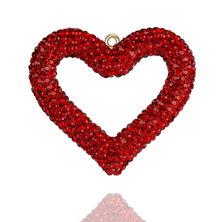 Heart shaped rhinestone accessories, high-quality full diamond inlaid hollow heart shaped accessories, high aesthetic value accessories, exquisite three-dimensional inlaid diamond hollow heart
