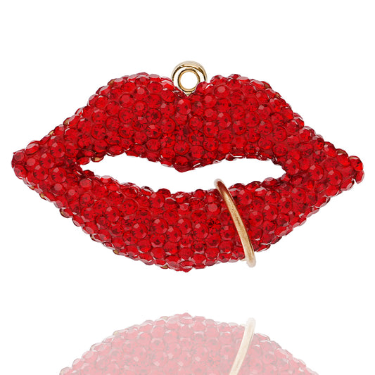 Red Lips Accessories DIY Jewelry Water Diamond Crystal Exquisite Lips Clothing Accessories