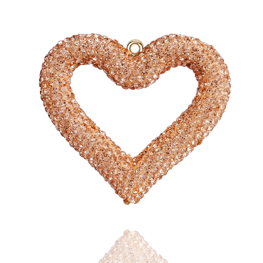 Heart shaped rhinestone accessories, high-quality full diamond inlaid hollow heart shaped accessories, high aesthetic value accessories, exquisite three-dimensional inlaid diamond hollow heart