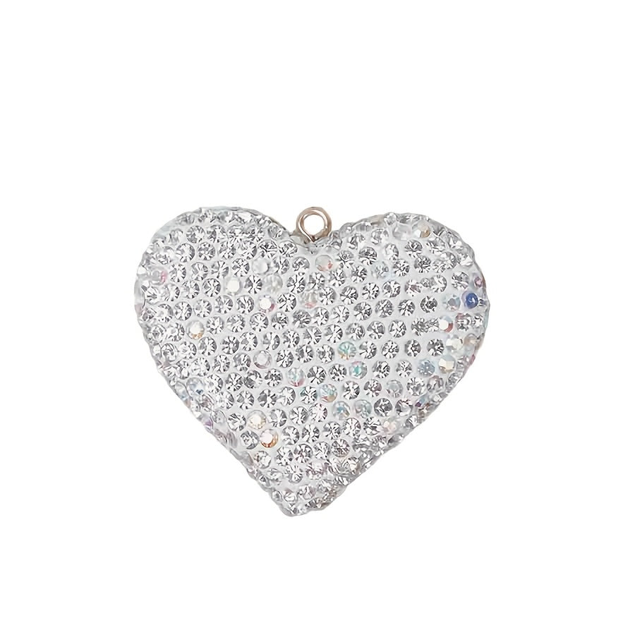 Exquisite rhinestone jewelry accessories, fully diamond inlaid three-dimensional heart-shaped jewelry, high-value accessories, heart-shaped accessories, wooden accessories, heart-shaped crystal, car accessories