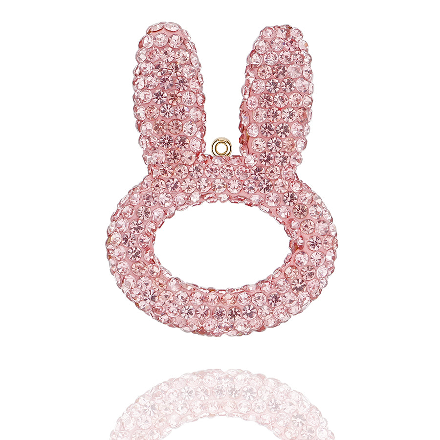 3D rhinestone rabbit ear accessory - a cute rabbit pendant suitable for decorating cars, backpacks, and keychains. Sparkling rabbit ear pendant - handmade crystal accessory suitable for DIY fashion and gifts