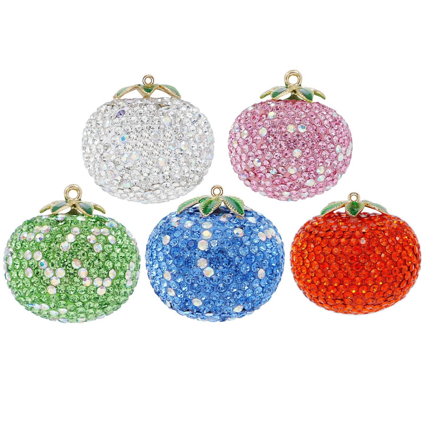 Crystal tomatoes, persimmons, fruit shaped jewelry, handmade DIY with rhinestones, decorative accessories materials, new high-end diamond jewelry DIY accessories