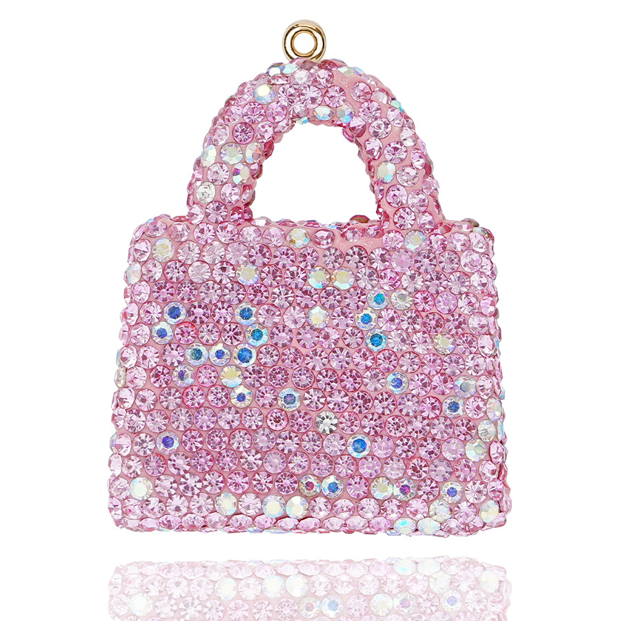 DIY Crystal Handbag Pendant, Red Water Diamond Handbag Decoration, Creative Handbag Keychain, Creative Handband Keychain Light Luxury Water Diamond Pendant Accessories [DIY Customization] Car Accessories Exquisite Crystal Inlaid Birthday Gift