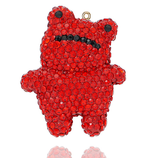 Arrogant Frog Handmade Crystal Water Diamond Frog Symbol - Backpack/Keychain/Car DIY Craft Decoration (7 options) Sparkling Resin Frog Pendant with Gem Decoration - Customizable DIY Gift Accessories Proud Frog Crystal
