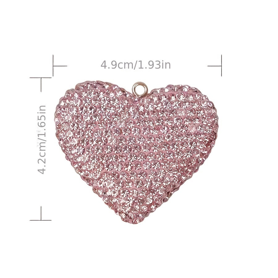 Exquisite rhinestone jewelry accessories, fully diamond inlaid three-dimensional heart-shaped jewelry, high-value accessories, heart-shaped accessories, wooden accessories, heart-shaped crystal, car accessories