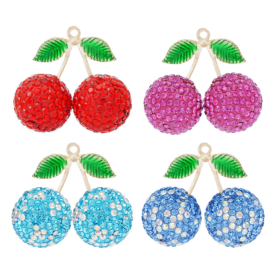 DIY diamond cherry accessories, creative backpack pendant key chain car crystal jewelry, girl bag pendant, handmade jewelry, friends birthday gift, children's backpack Ins style fruit pendant, network car cherry, Qixi lovers jewelry