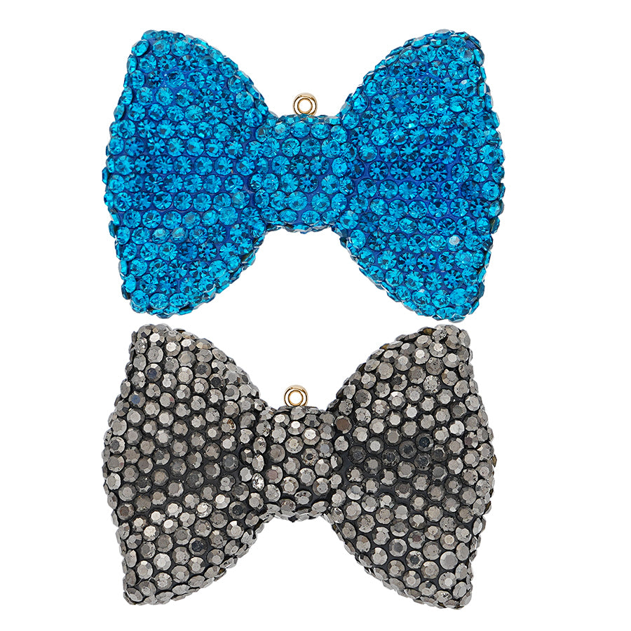 rhinestone bow pendant -3D  DIY crystal bow pendant, suitable for sparkling bow pendants in cars, backpacks, and keys - handmade rhinestone accessories, suitable for fashion and gift ties