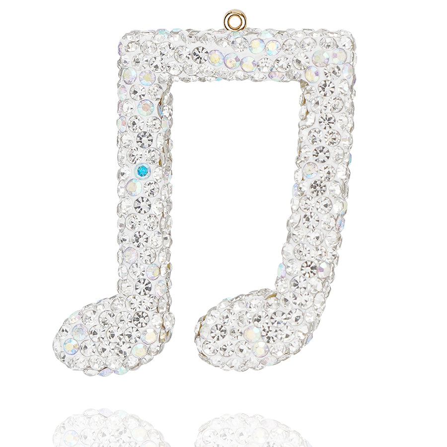 DIY rhinestone note pendant - sparkling crystal pendant accessory for keychains, cars, bags, and jewelry Personalized notes shine with charm - handmade resin and rhinestone decorations, suitable for DIY gift music enthusiasts, lucky symbol notes