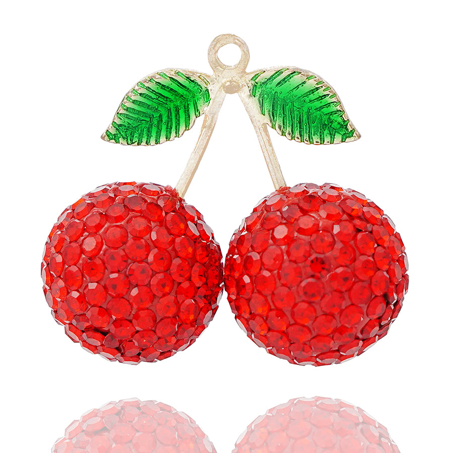 DIY diamond cherry accessories, creative backpack pendant key chain car crystal jewelry, girl bag pendant, handmade jewelry, friends birthday gift, children's backpack Ins style fruit pendant, network car cherry, Qixi lovers jewelry