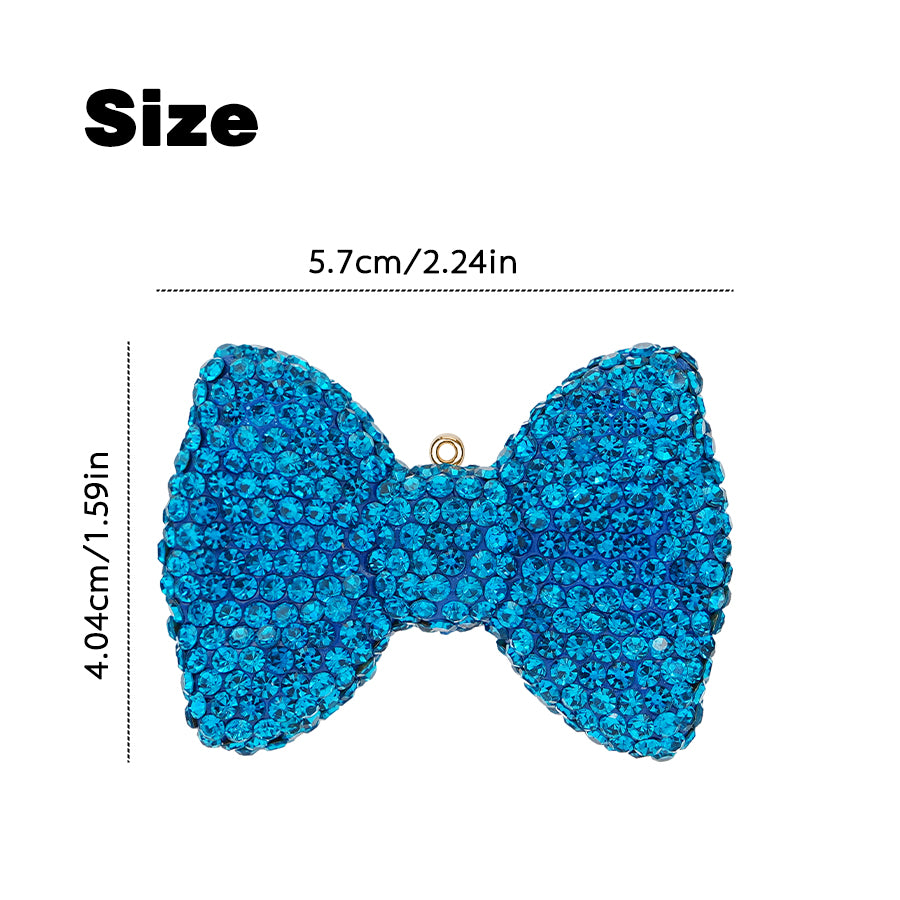 rhinestone bow pendant -3D  DIY crystal bow pendant, suitable for sparkling bow pendants in cars, backpacks, and keys - handmade rhinestone accessories, suitable for fashion and gift ties