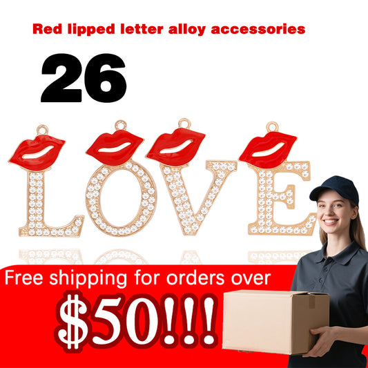 Accessories DIY Red Lips Letter Accessories Personalized Elegant Letter Accessories Clothing Decoration