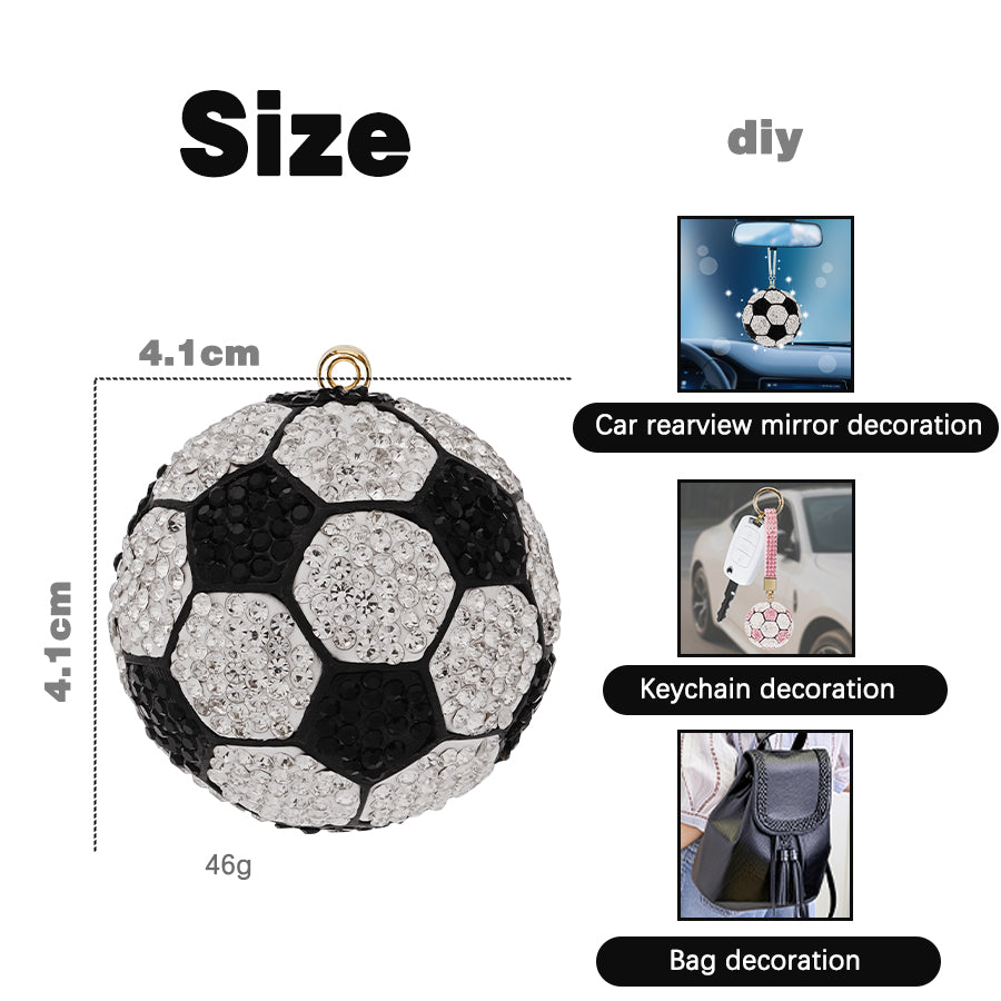 Football Fans Crystal Football Water Diamond Keychain Hanging Chain Accessories Football Car Enthusiasts Diamond Jewelry Accessories Clothing