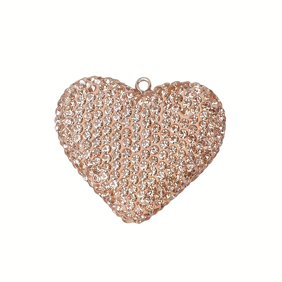 Exquisite rhinestone jewelry accessories, fully diamond inlaid three-dimensional heart-shaped jewelry, high-value accessories, heart-shaped accessories, wooden accessories, heart-shaped crystal, car accessories
