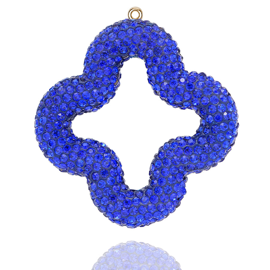 DIY rhinestone hollow clover jewelry keychain, sparkling crystal accessories for bags and car decorations, personalized rhinestone clover pendant - handmade resin jewelry, suitable for DIY gifts and fashion