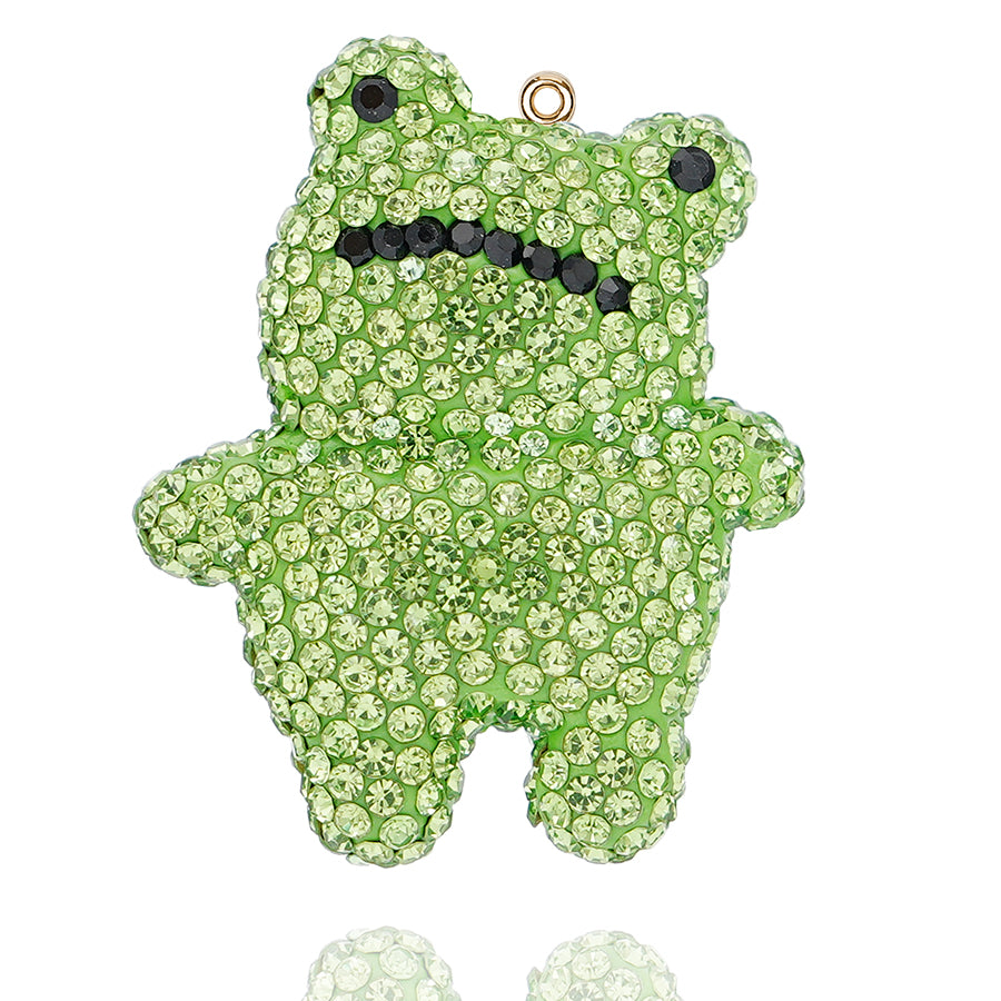 Arrogant Frog Handmade Crystal Water Diamond Frog Symbol - Backpack/Keychain/Car DIY Craft Decoration (7 options) Sparkling Resin Frog Pendant with Gem Decoration - Customizable DIY Gift Accessories Proud Frog Crystal