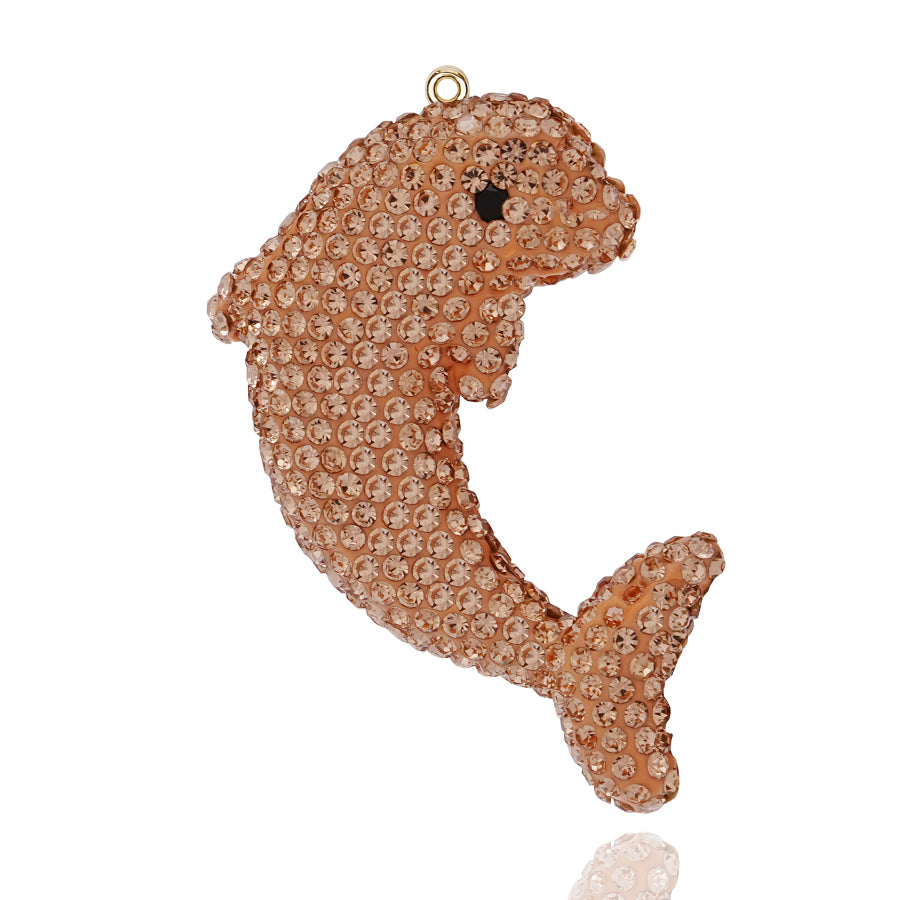 Crystal Dolphin Animal Ocean DIY Accessories Pendant Decorative Clothing Accessories Exquisite 3D Diamond Inlaid Dolphin Accessories Mini Imitation Crystal Dolphin