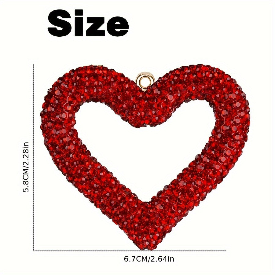 Heart shaped rhinestone accessories, high-quality full diamond inlaid hollow heart shaped accessories, high aesthetic value accessories, exquisite three-dimensional inlaid diamond hollow heart