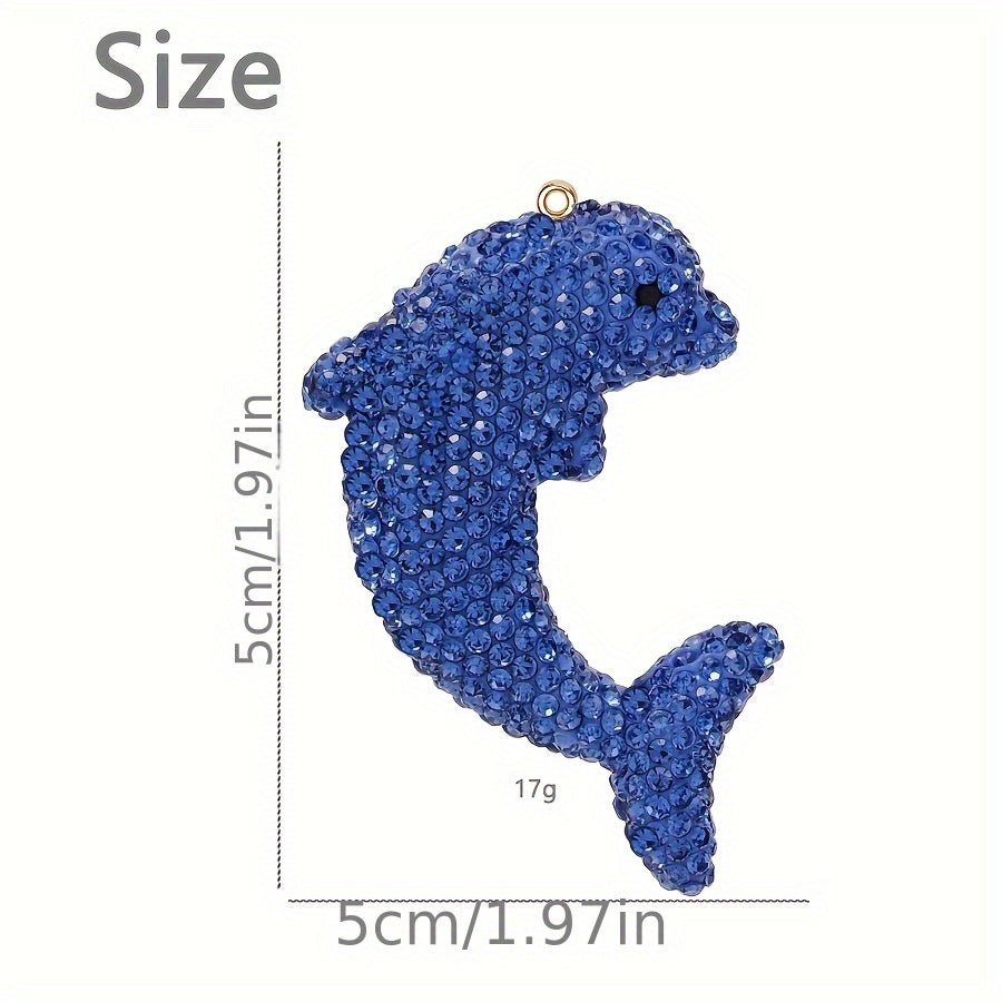 Crystal Dolphin Animal Ocean DIY Accessories Pendant Decorative Clothing Accessories Exquisite 3D Diamond Inlaid Dolphin Accessories Mini Imitation Crystal Dolphin