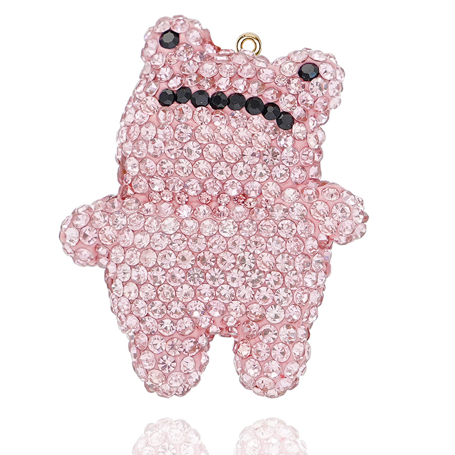 Arrogant Frog Handmade Crystal Water Diamond Frog Symbol - Backpack/Keychain/Car DIY Craft Decoration (7 options) Sparkling Resin Frog Pendant with Gem Decoration - Customizable DIY Gift Accessories Proud Frog Crystal