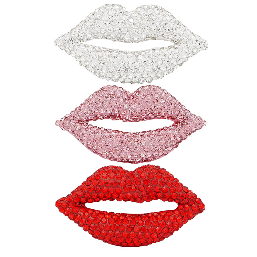 Half Water Diamond Lipstick - DIY Crystal Lipstick Earrings Accessories for Cars, Backpacks, and Keychains Clothing Accessories (Pink/White/Red) 3D Lipstick Shining Charm - Handmade Water Diamond Accessories, Suitable for Fashion and Personalized Gifts