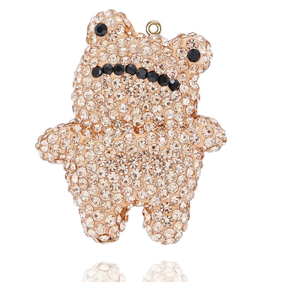 Arrogant Frog Handmade Crystal Water Diamond Frog Symbol - Backpack/Keychain/Car DIY Craft Decoration (7 options) Sparkling Resin Frog Pendant with Gem Decoration - Customizable DIY Gift Accessories Proud Frog Crystal
