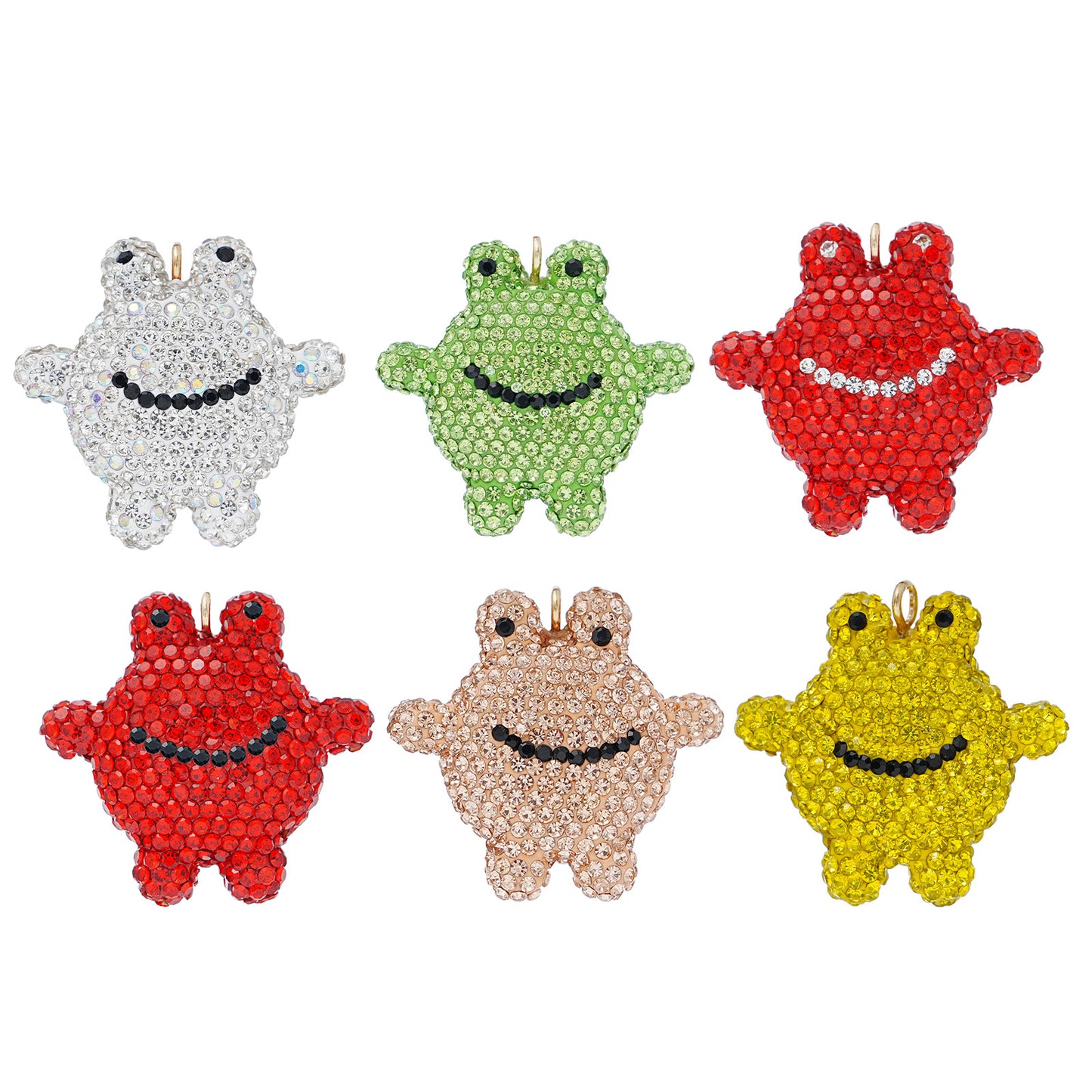 Frog Big Face Frog Crystal Accessories Exquisite Personalized New Water Diamond Trendy Cute Mini Frog Smiling Face Accessories