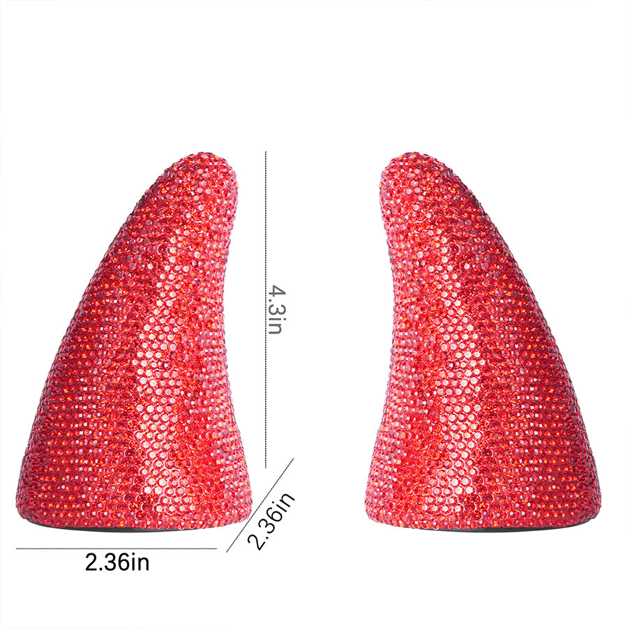 Devil's Horn Diamond Inlaid Crystal Jewelry Accessories DIY Sparkling Crystal Stereoscopic Bull Horn Fang Red Car Decoration Wall Decoration