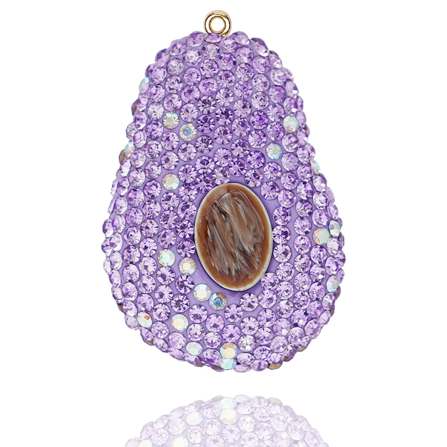 Purple rhinestone avocado handmade jewelry rhinestone avocado car pendant girl gift ins style accessories