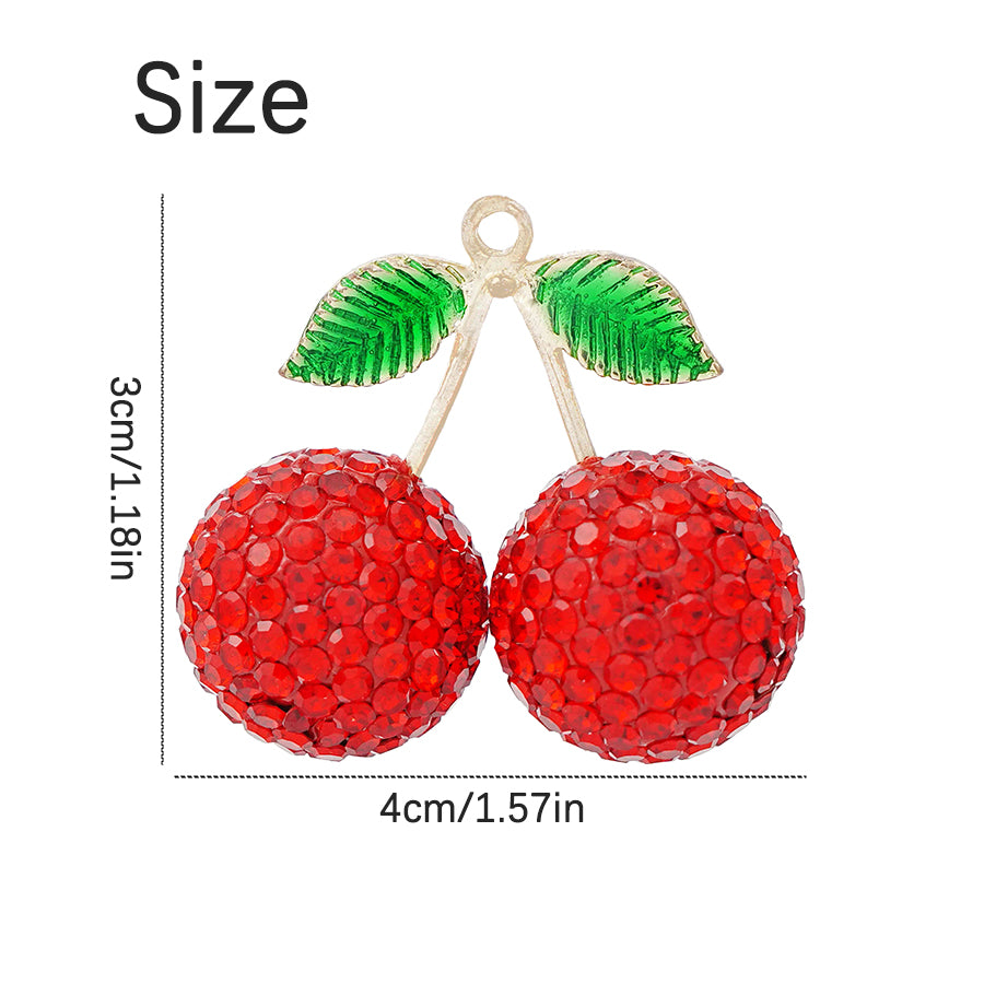 DIY diamond cherry accessories, creative backpack pendant key chain car crystal jewelry, girl bag pendant, handmade jewelry, friends birthday gift, children's backpack Ins style fruit pendant, network car cherry, Qixi lovers jewelry