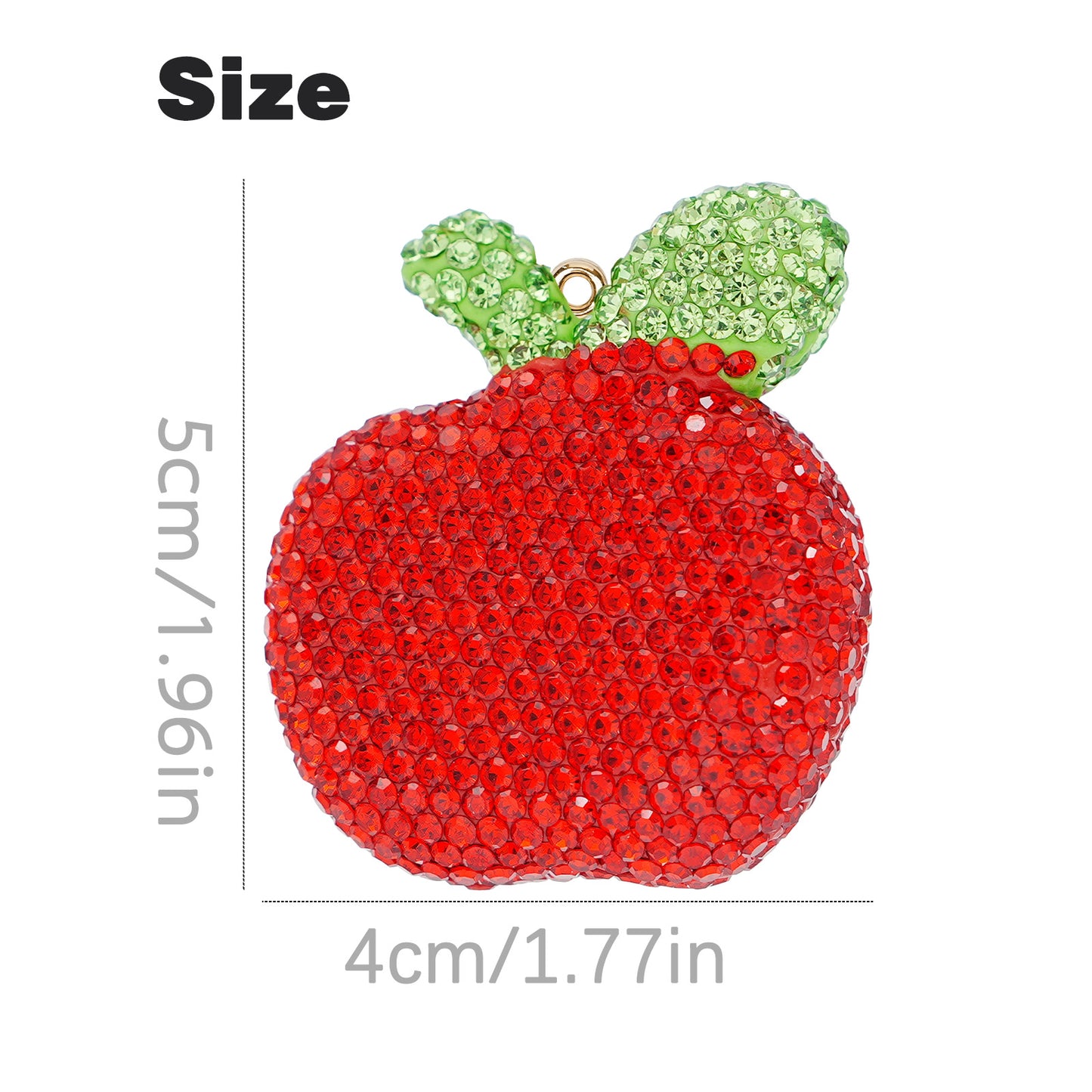 DIY rhinestone apple jewelry, creative car hanging accessories, keychains, three-dimensional diamond inlaid fruit shaped clothing accessories