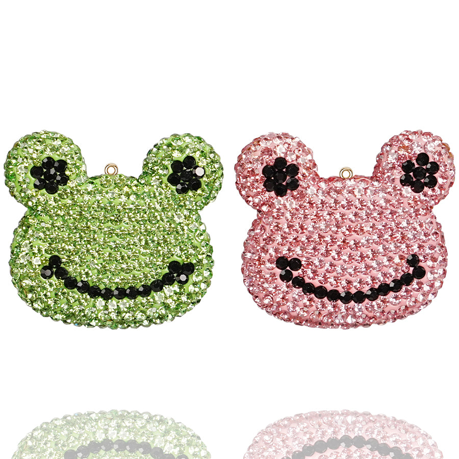 Frog accessories, clothing accessories, three-dimensional frog inlaid with diamond crystals, exquisite personalized and cute accessories