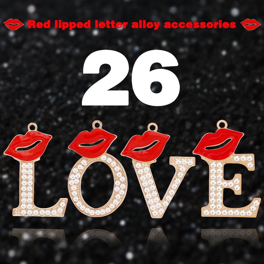 Accessories DIY Red Lips Letter Accessories Personalized Elegant Letter Accessories Clothing Decoration