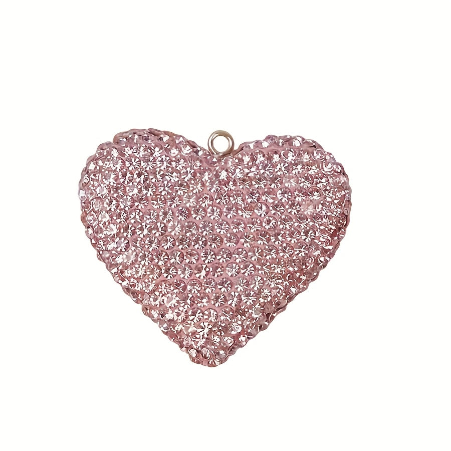 Exquisite rhinestone jewelry accessories, fully diamond inlaid three-dimensional heart-shaped jewelry, high-value accessories, heart-shaped accessories, wooden accessories, heart-shaped crystal, car accessories
