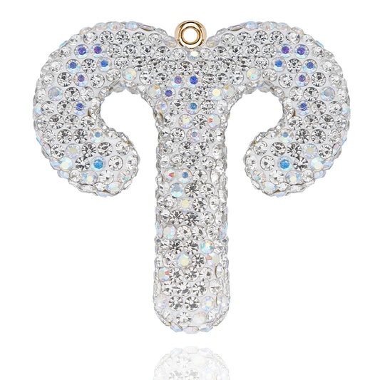 Constellation Lucky Talisman White Accessories Diamond Crystal Twelve Constellation Accessories Full Diamond Constellation Jewelry Accessories Clothing Accessories Color