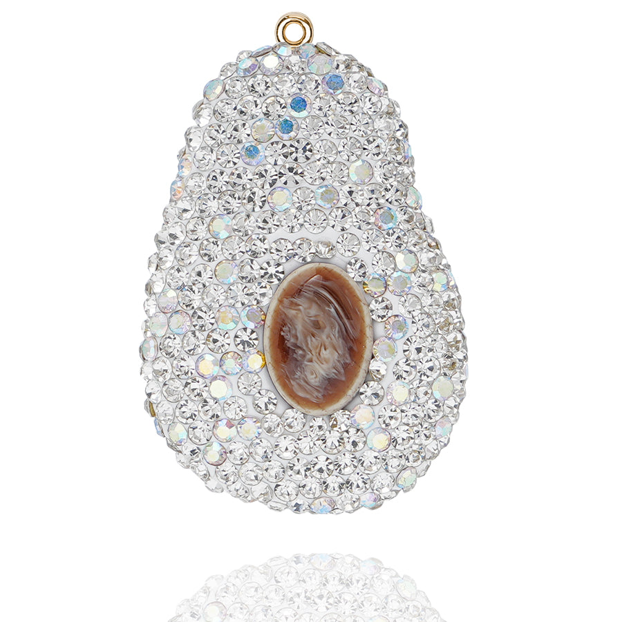 Purple rhinestone avocado handmade jewelry rhinestone avocado car pendant girl gift ins style accessories