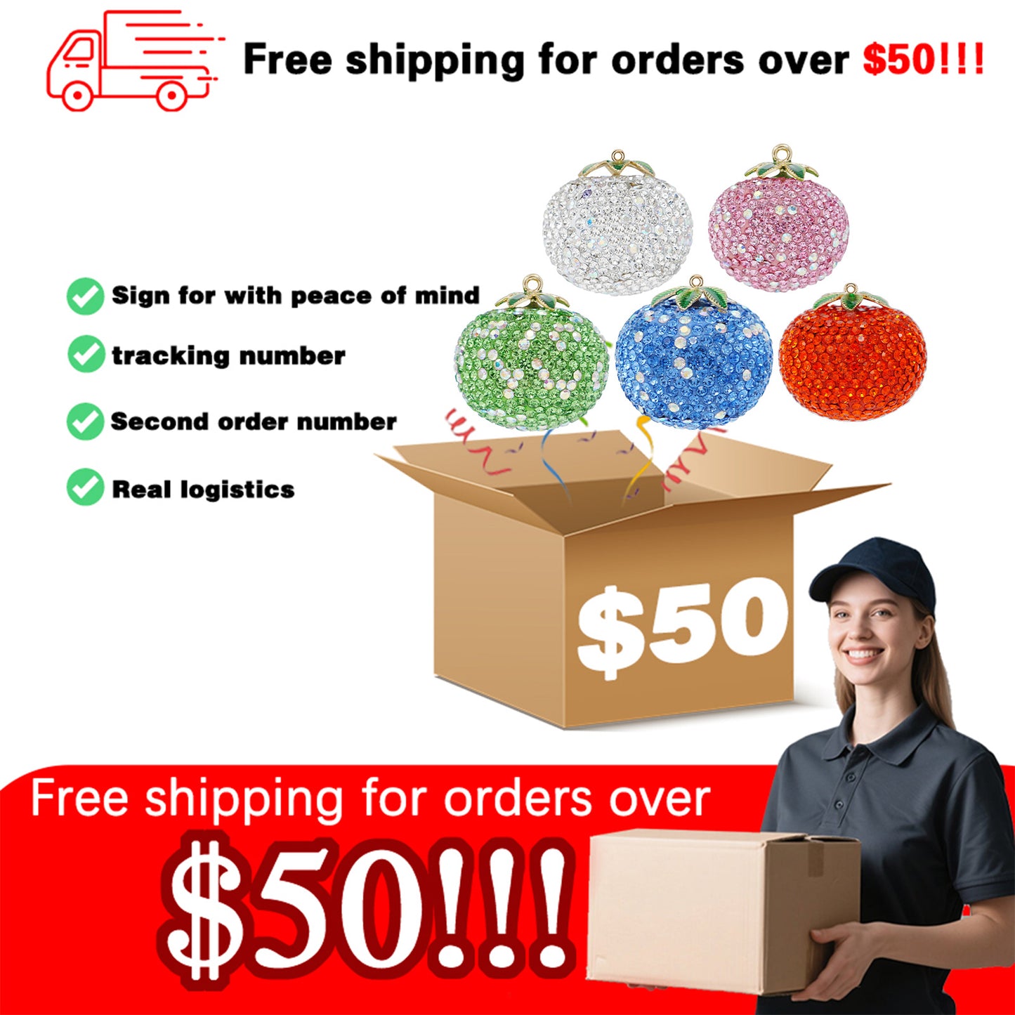 Crystal tomatoes, persimmons, fruit shaped jewelry, handmade DIY with rhinestones, decorative accessories materials, new high-end diamond jewelry DIY accessories