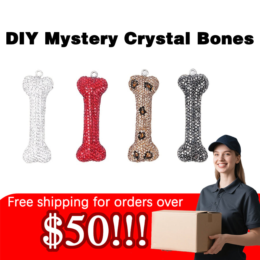 DIY three-dimensional bone shaped crystal accessories, exquisite rhinestone jewelry, DIY accessories for Halloween bone